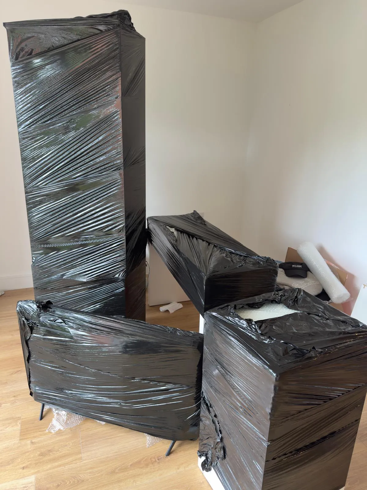 Furniture sorted before a downsizing move